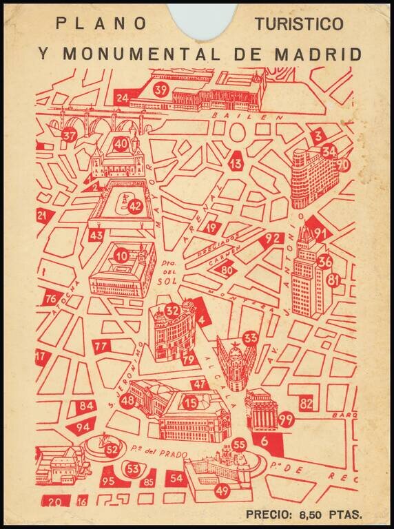 Plano Perspectivo y Monumental De Madrid . .  . .