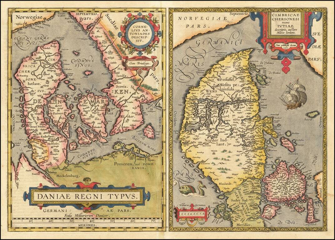 Daniae Regni Typus [with] Cimbricae Chersonese nunc Iutiae descriptio ..