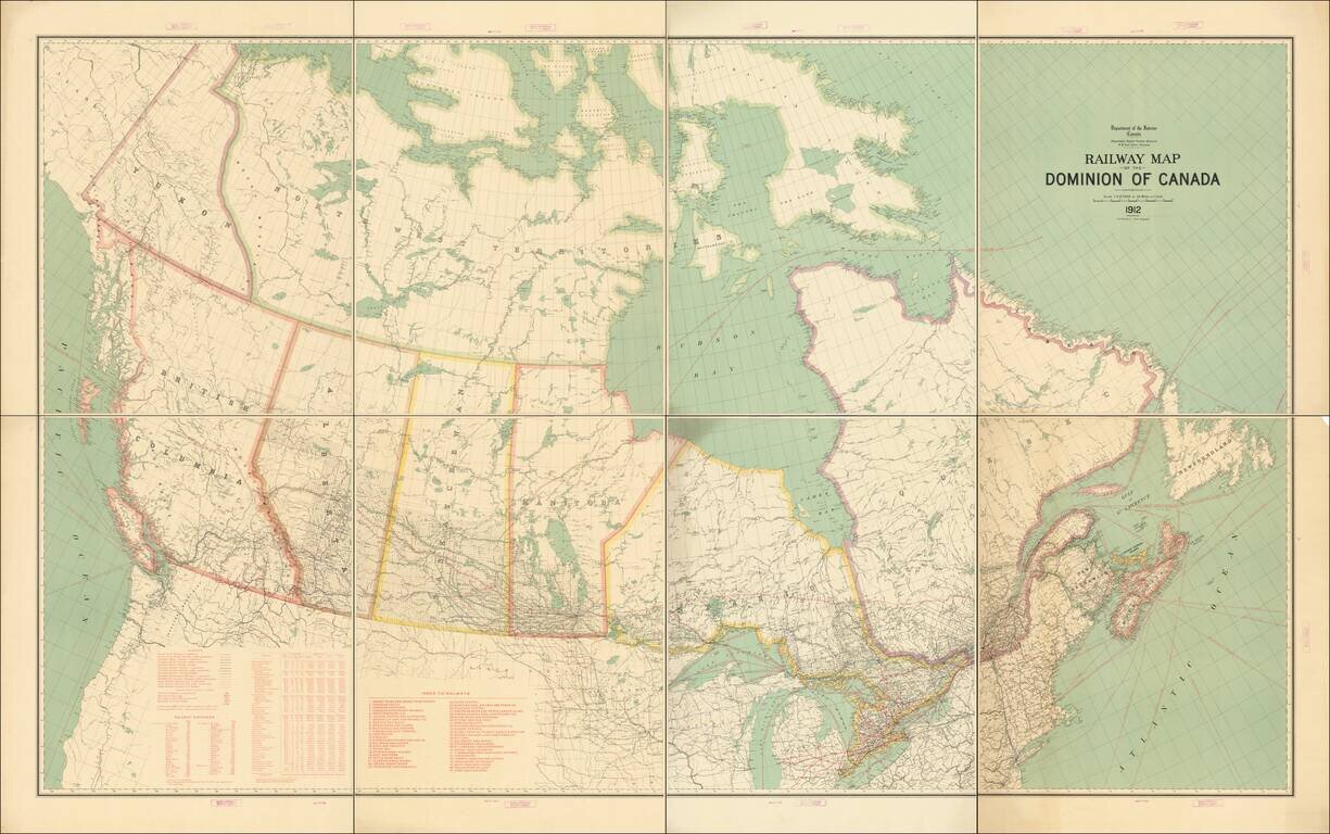 Railway Map of the Dominion of Canada . . .1912