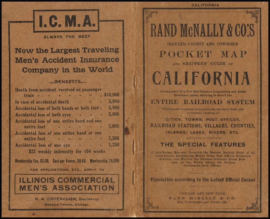 Rand, McNally & Co.'s Indexed County and Railroad Map and Shipper's Guide of California . . . 1910