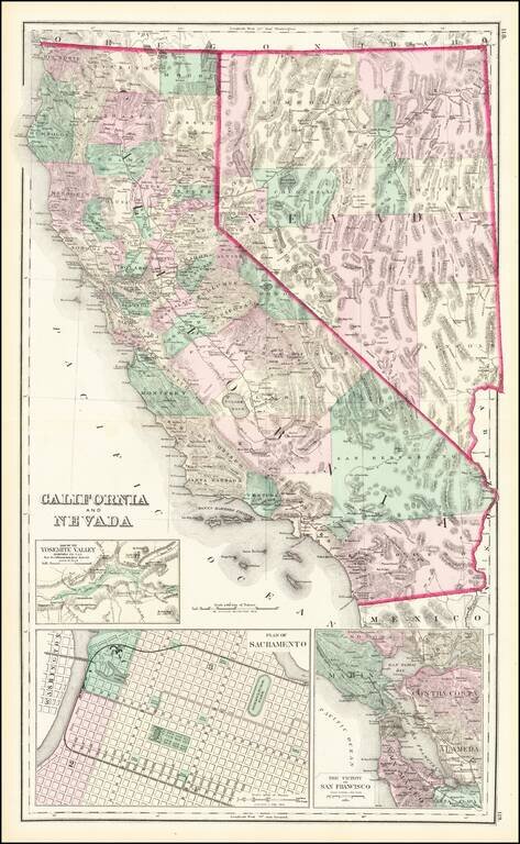 California and Nevada [Yosemite, Sacremento and SF Vicinity Insets]
