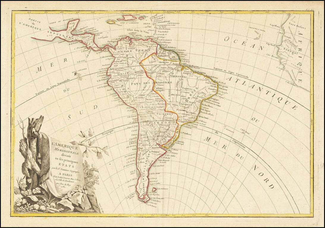 L'Amerique Meridionale divisee en ses principaux Etats . . . 1782