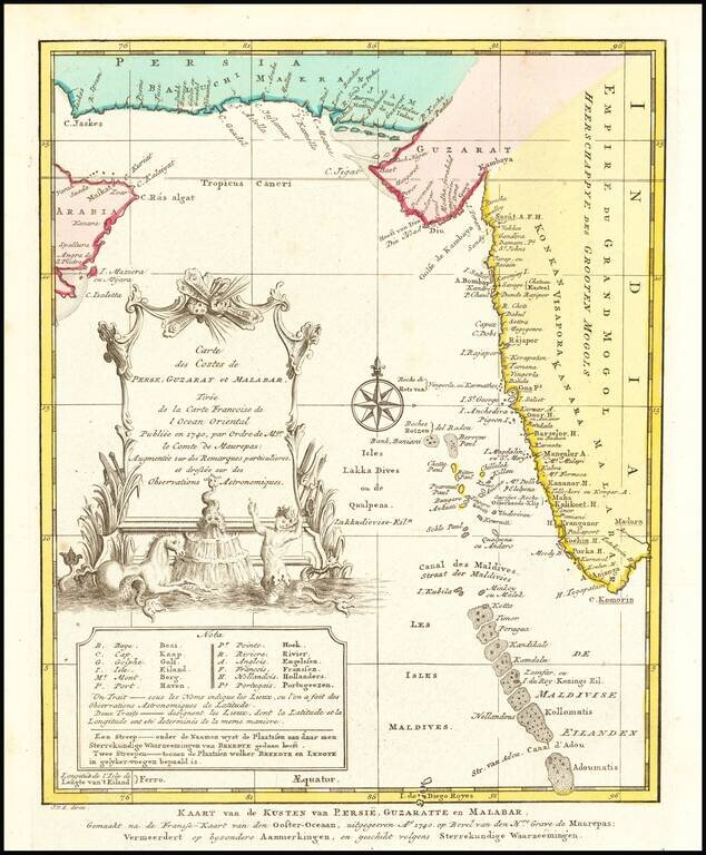 Carte Des Costes De Perse, Guzarat et Malabar . . . 1740 . . .