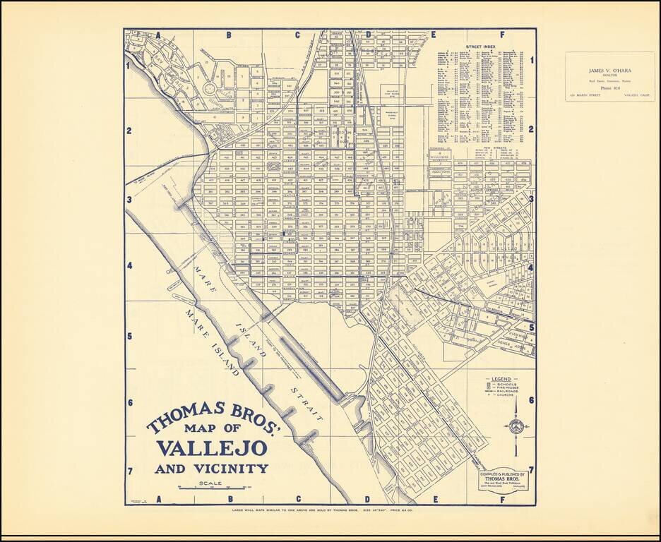 Map of the City of Napa (and) Vallejo and Vicinity
