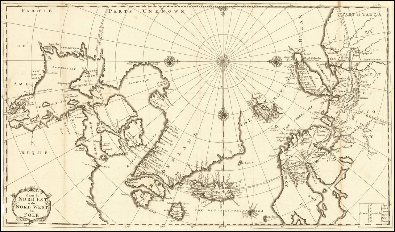 Carte du Nord Est & du Nord West du Pole