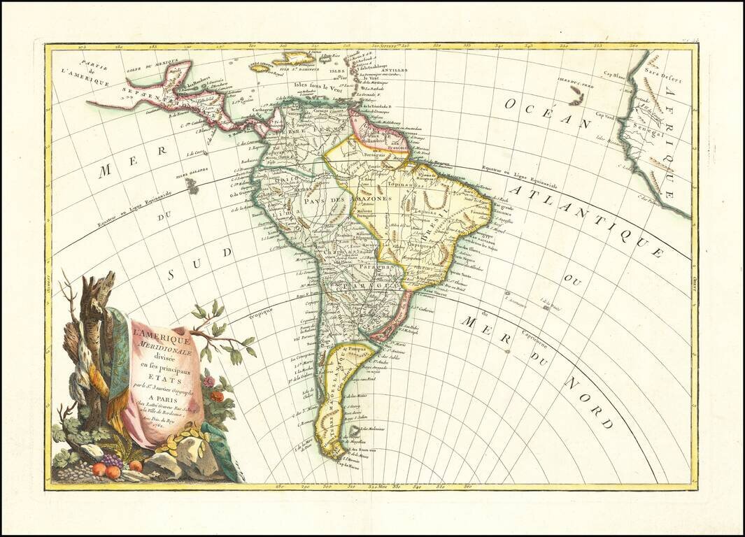 L'Amerique Meridionale divisee en ses principaux Etats . . . 1762