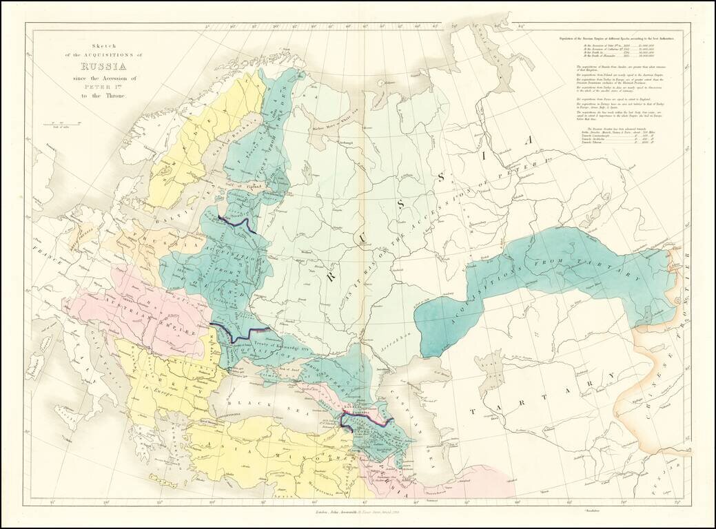 Sketch of the Acquisitions of Russia since the Accession of Peter 1st to the Throne.