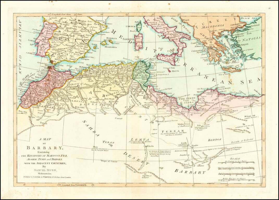 A Map of Barbary, Containing the Kingdoms of Marocco, Fez, Algier, Tunis and Tripoli, with the Adjacent Countries...