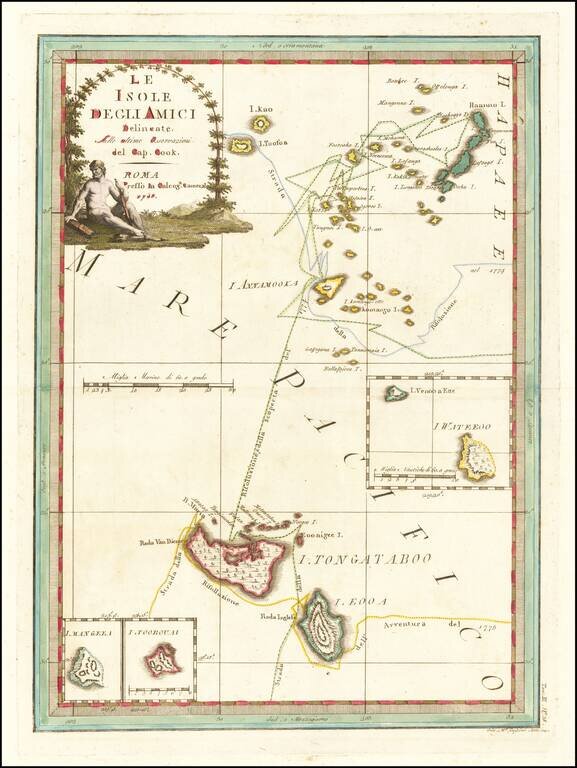 [Tonga Islands] Le Isole De Gli Amici Delineate Suller ulitime Osservazioni de Cap. Cook . . . 1798