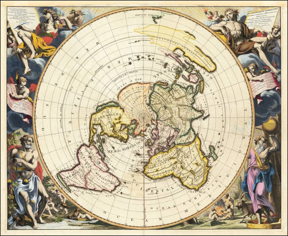 Planisphere Terrestre Suivant les nouvelle Observations des Astronomes Dressee et presente Roy Tres Chretien par Mr. Cassini le Fils . . .