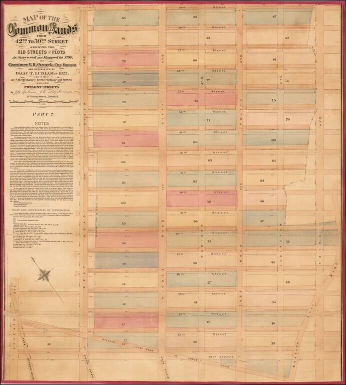 Map of the Common Lands From 42nd to 59th Street. . . As Surveyed and Mapped in 1796, by Cassimer T. H. Goerck. . .