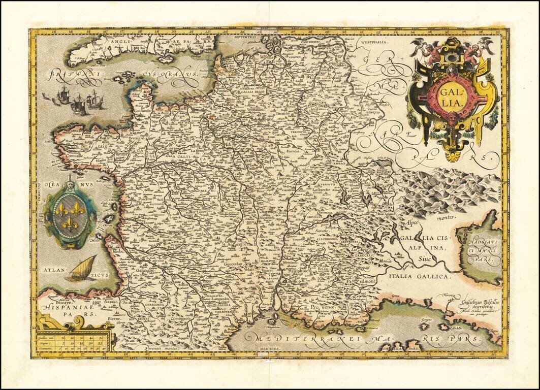 (Separately Published Ortelius Map) Gallia