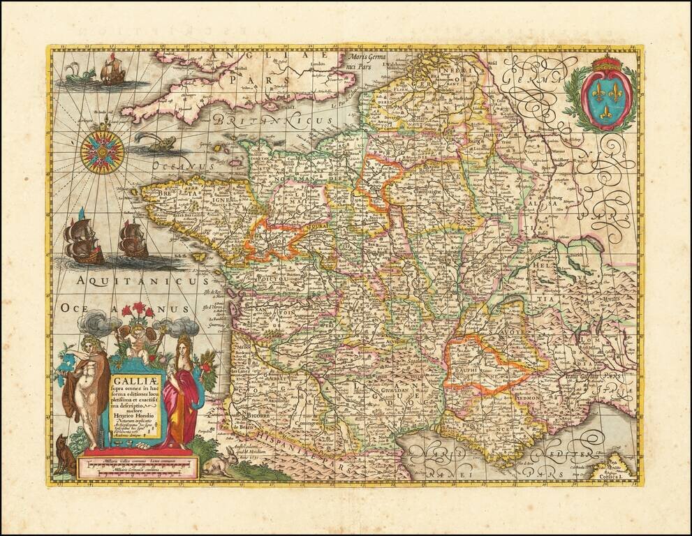 Galliae supra omnes in hac forma editiones locu pletißima et exactißima descriptio auctore Henrico Hondio