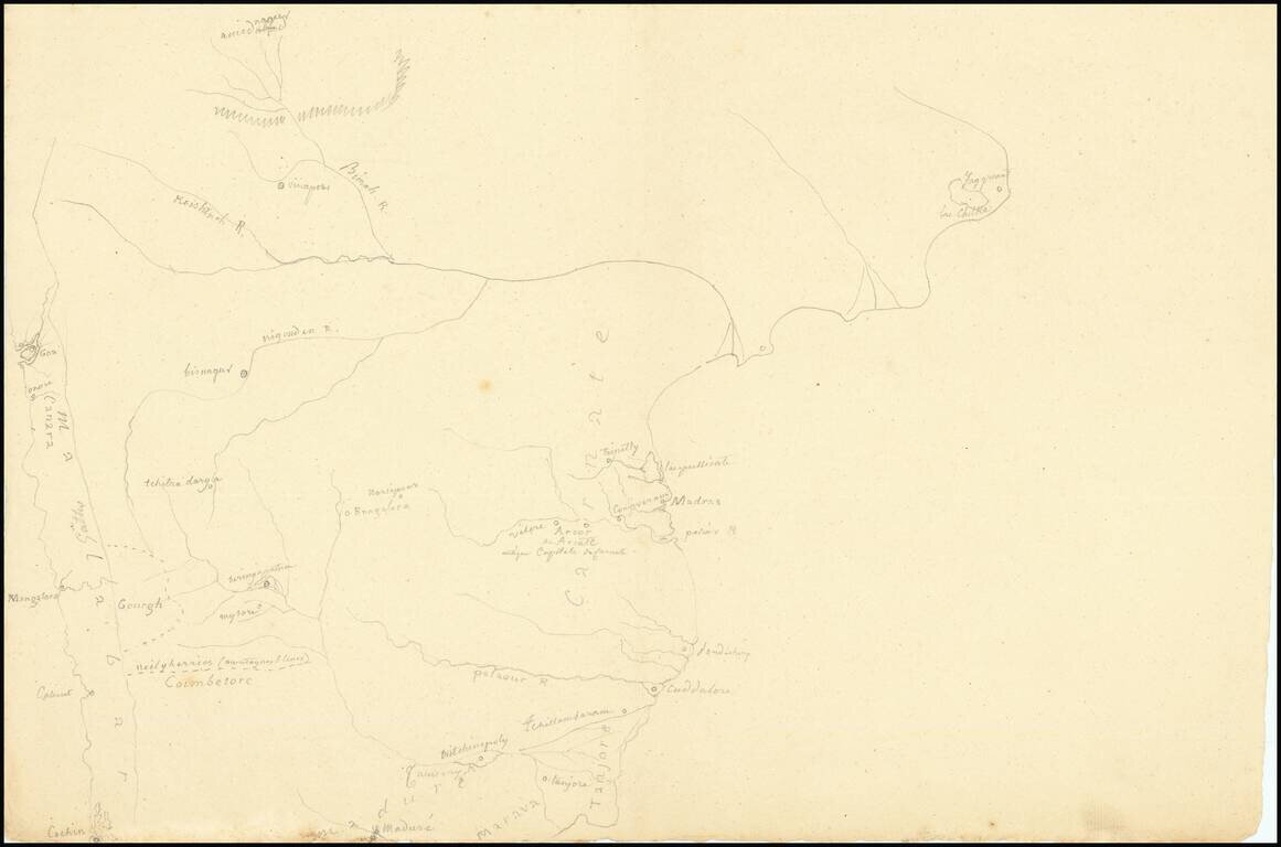 [Northern India] (hand drawn map of Northern India)
