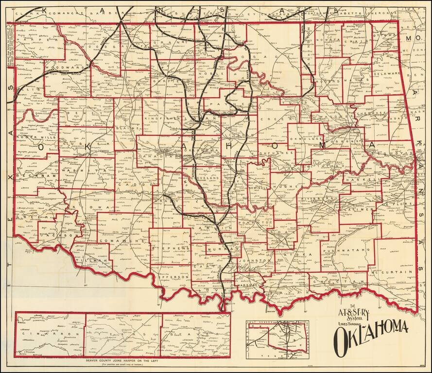 The A.T. & S.F. Ry. System Lines Through Oklahoma