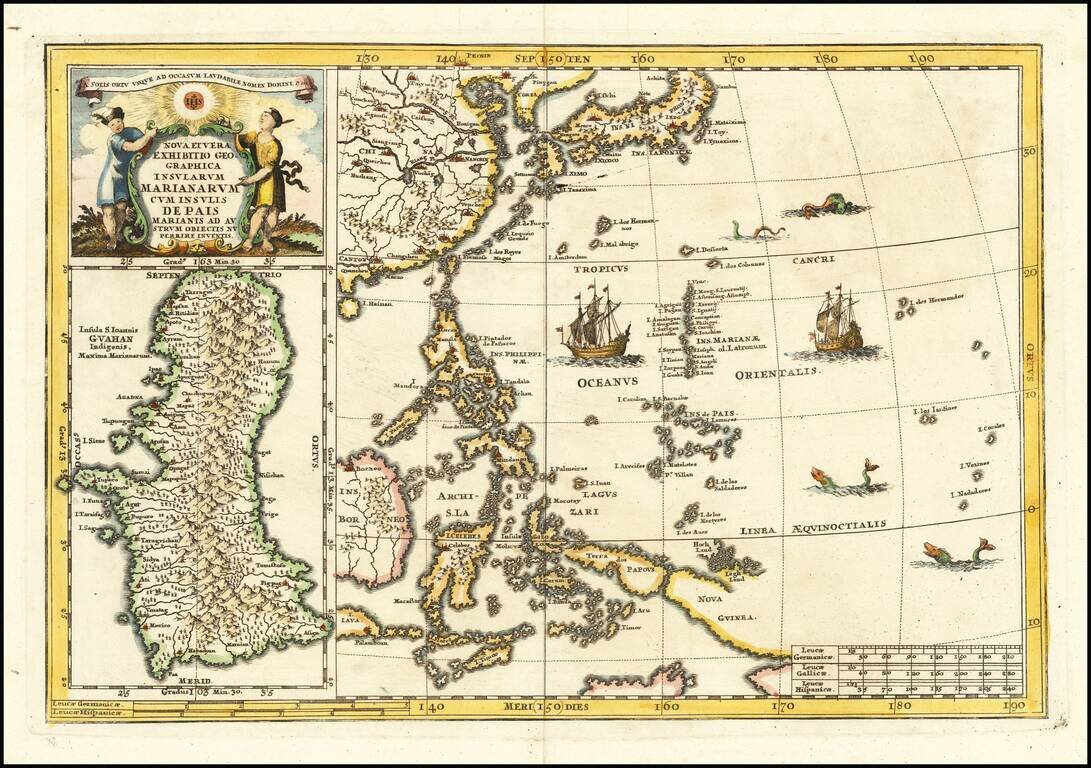 Nova Et Vera Exhibito Geographica Insularum Marianarum Cum Insulis De Pais Marianis ad Austrum Obiectic Nuperrime Inventis