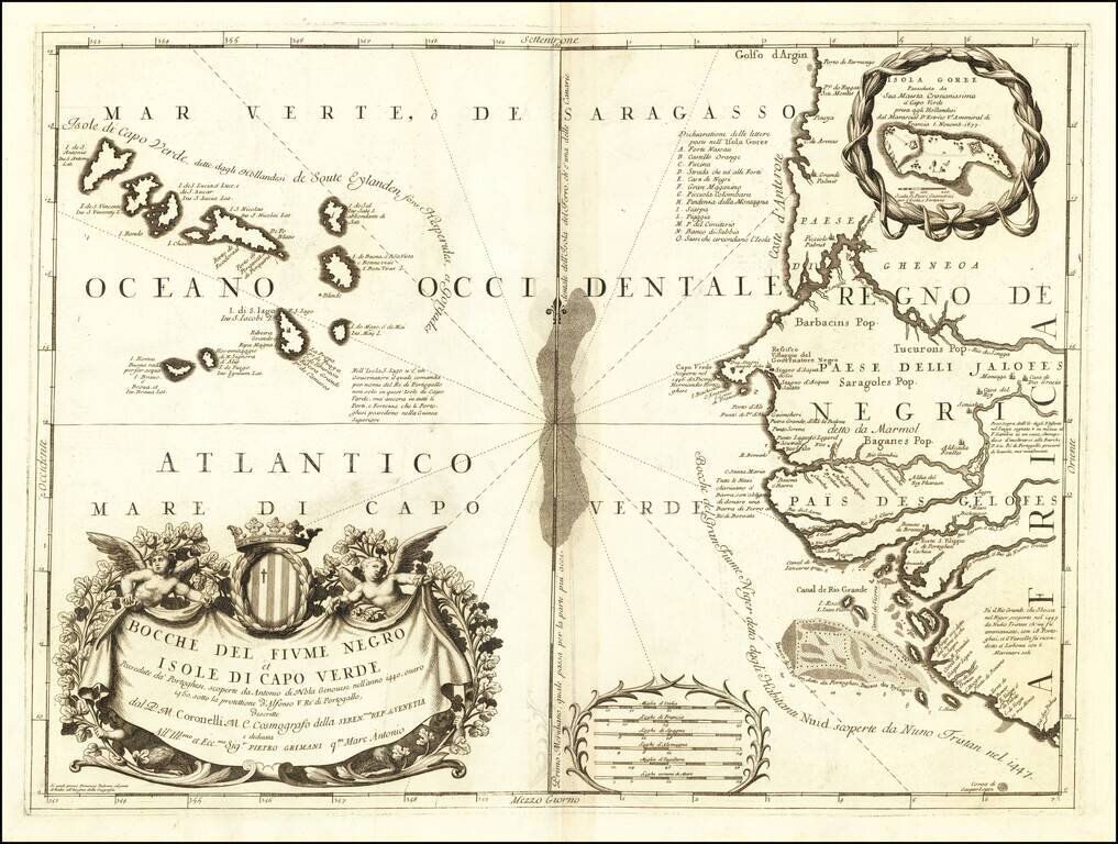 Bocche del Fiume Negro et Isole di Cape Verde : possedute dà Portoghesi, scoperte da Antonio di Nola Genouese nell' anno 1440, ouero 1460, sotto la protettione d'Alfonso V. Rè di Portogallo