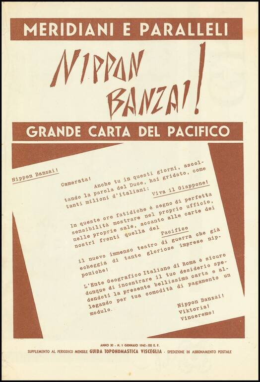 [Musselini Celebrates Pearl Harbor]  Grande Carta Del Pacifico