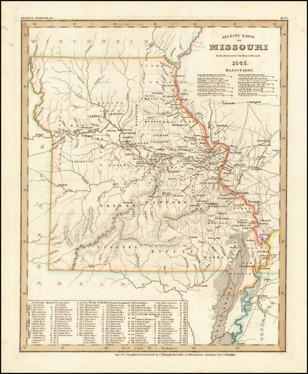 Neueste Karte von Missouri . . . 1845