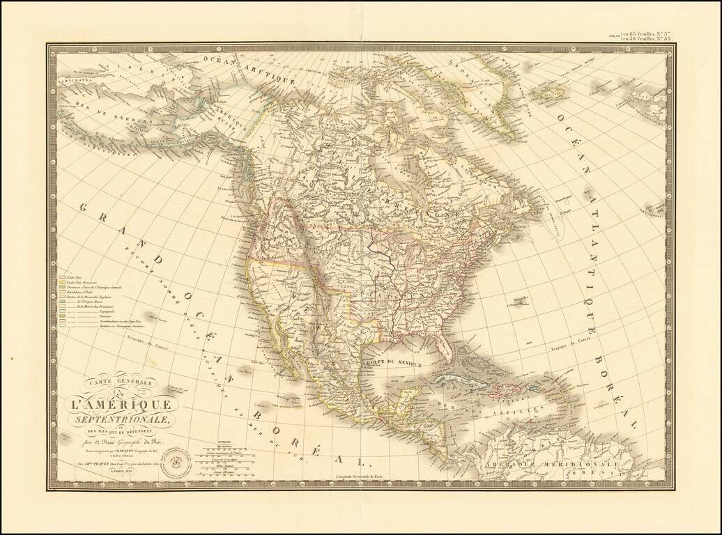 [Russian Territory In California]  Carte Generale de l'Amerique Septentrionale, et des Iles qui en Dependent . . . 1836