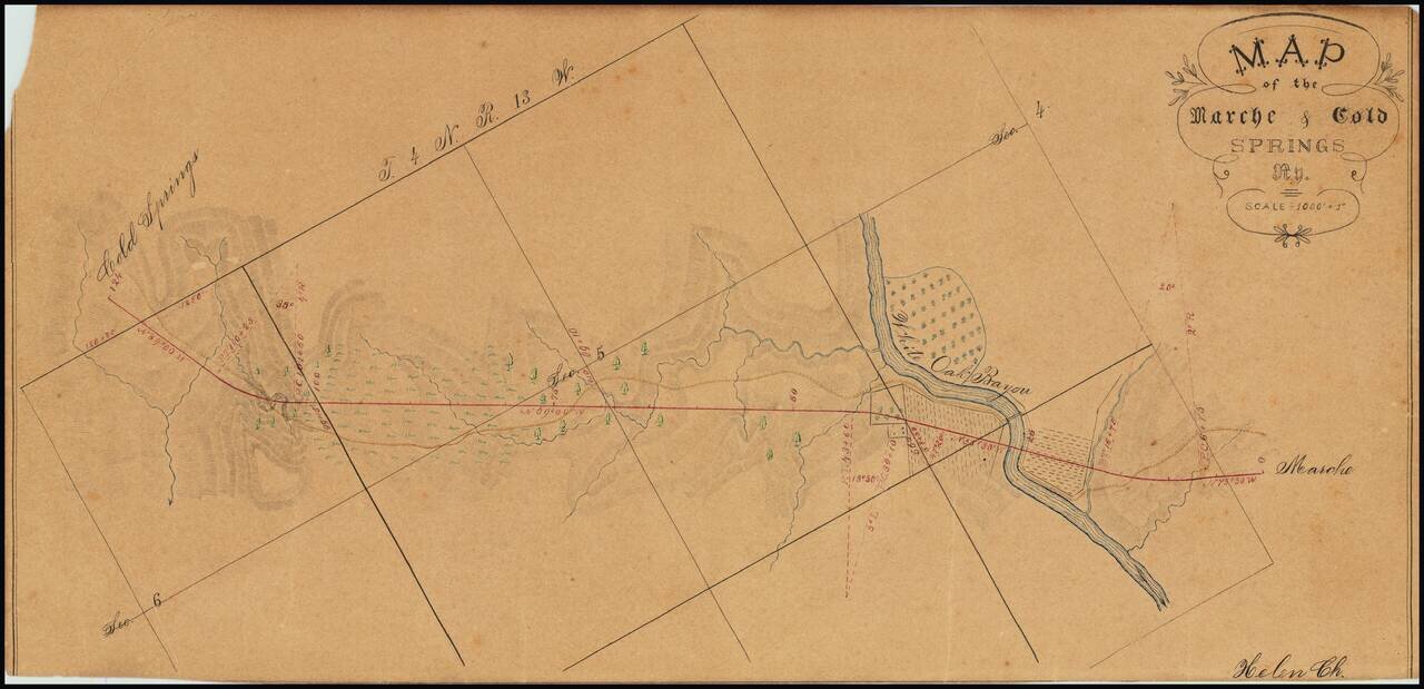 [Polish Emigration to Arkansas]  Map of the Marche & Cold Springs Ry.