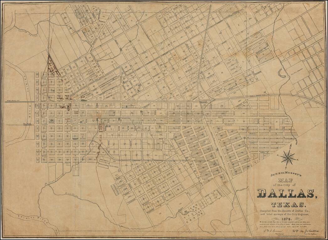 Jones & Murphy's Map of the City of Dallas, Texas.  Compiled from the Records of Dallas Co., an latest surveys of the City-Engineer