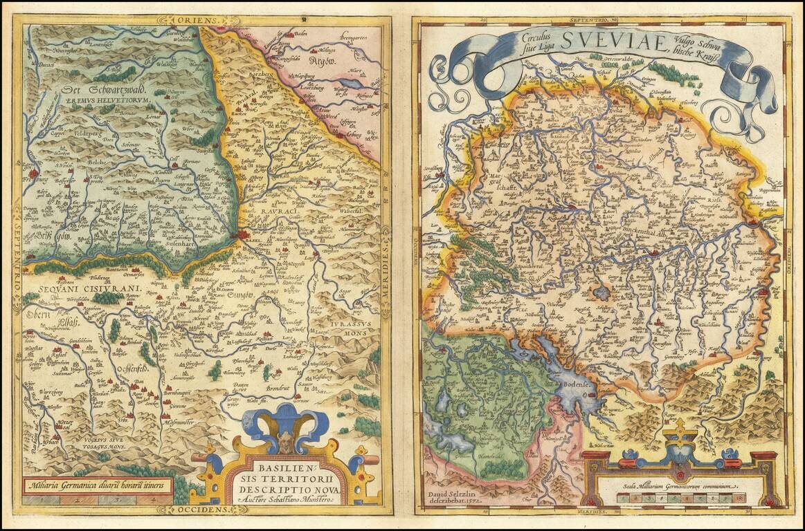 Basiliensis Territorii Descriptio Nova [with] Circulus Sive Liga Suevia Vulgo Schwabische Kraiss