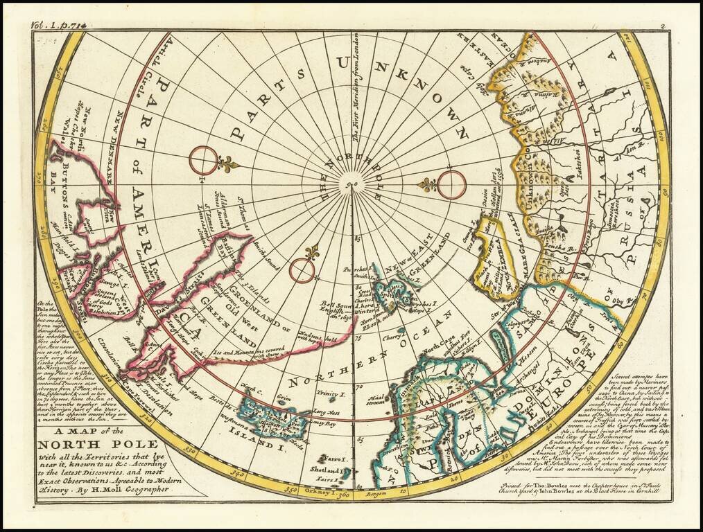 A Map of the North Pole with all the Territories that lye near it, known to us . . .  According to the latest Discoveries and most Exact Observations