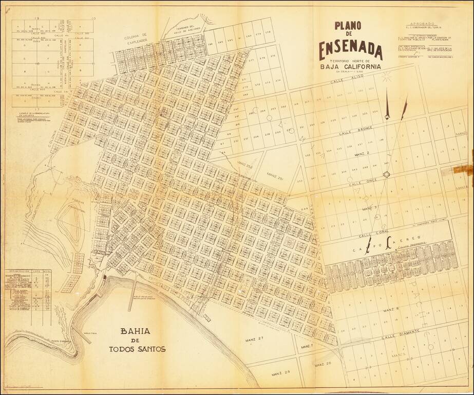 Plano de Ensenada Territorio Norte de Baja California