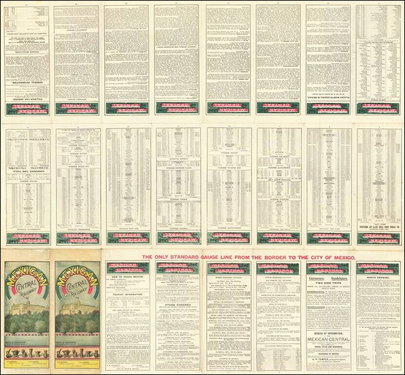 Mapa de las lineas de la Compaña Limitada del Ferrocarril Centro Mexicano y Conexiones