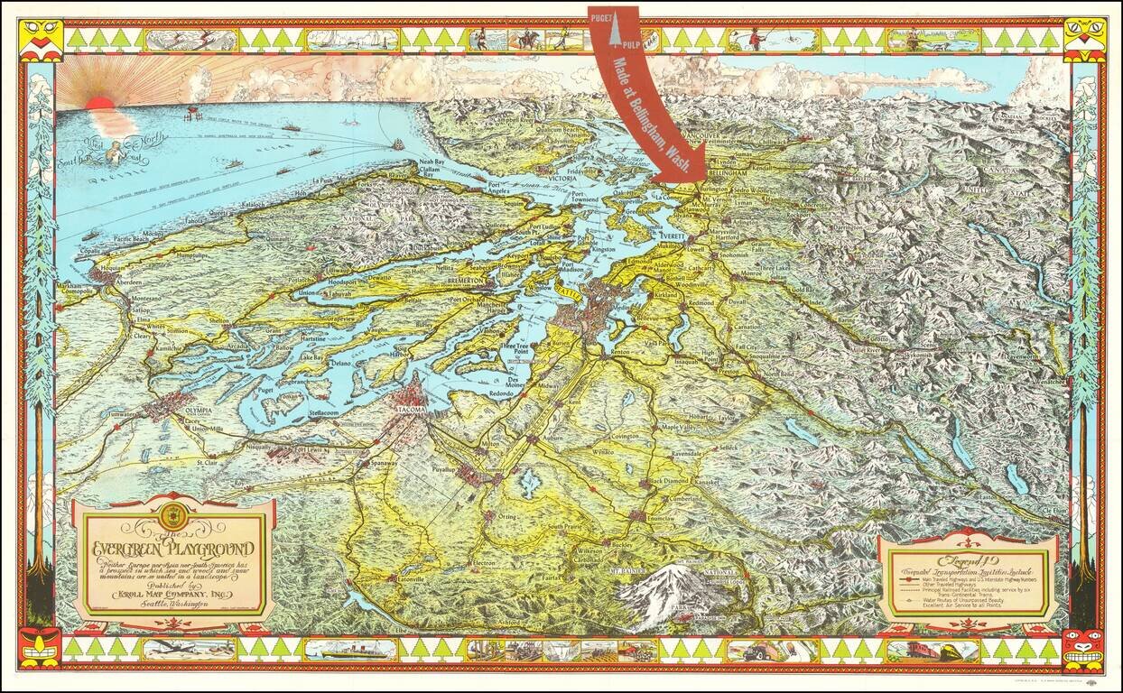 (Puget Sound & Northwestern Washington)  The Evergreen Playground . . . . (Making Puget Pulp--A Pictorial Tour of Puget Sound Pulp & Timber's Plant At Bellingham, Washington)