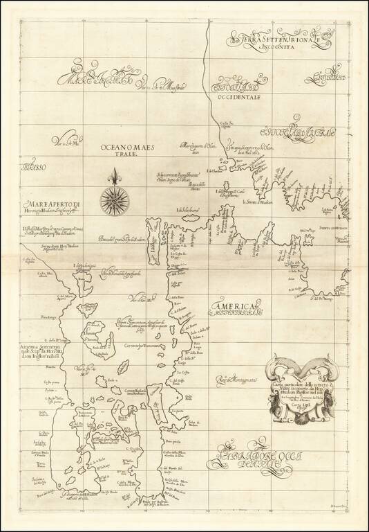 Carta particolare dello istreto e Mare iscoperto da Hen:o Hudson Ingilese nel 1611 . . .