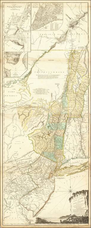 The Provinces of New York, and New Jersey; with part of Pensilvania and the Province of Quebec. Drawn By Major Holland, Surveyor General, of the Northern District of America.  Corrected and Improved, from the Original Materials, By Govern. Pownall, Member