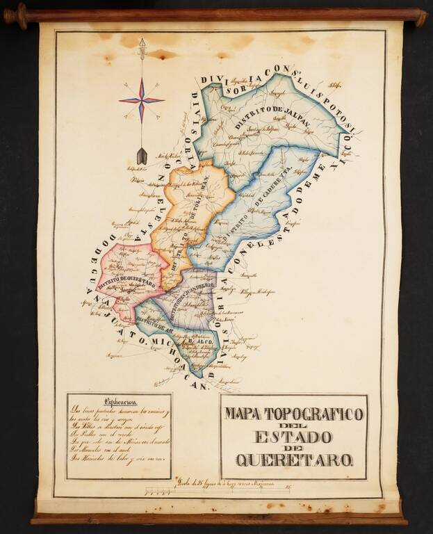Mapa Topografico del Estado de Queretaro