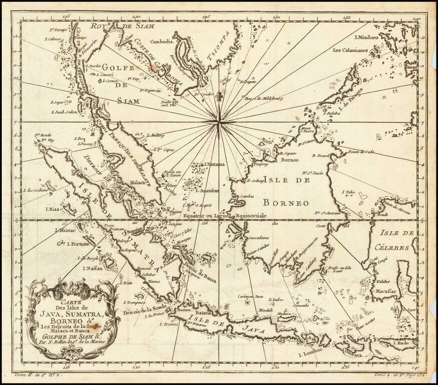Carte Des Isles De Java, Sumatra, Borneo &.a Les Detroits de la Sonde Malaca et Banca &c.