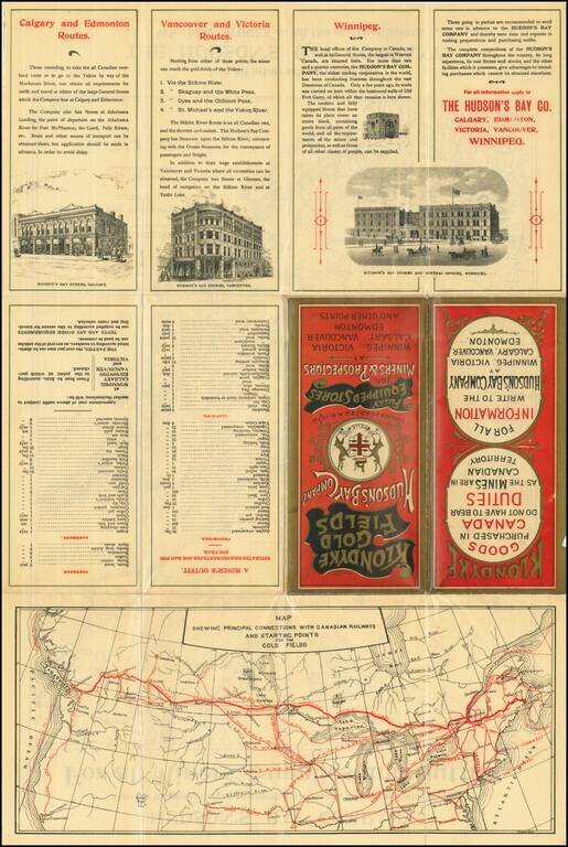 Map of the Gold Fields of Western Canada Shewing Lines of Travel & Hudson's Bay Company's Posts en route . . .