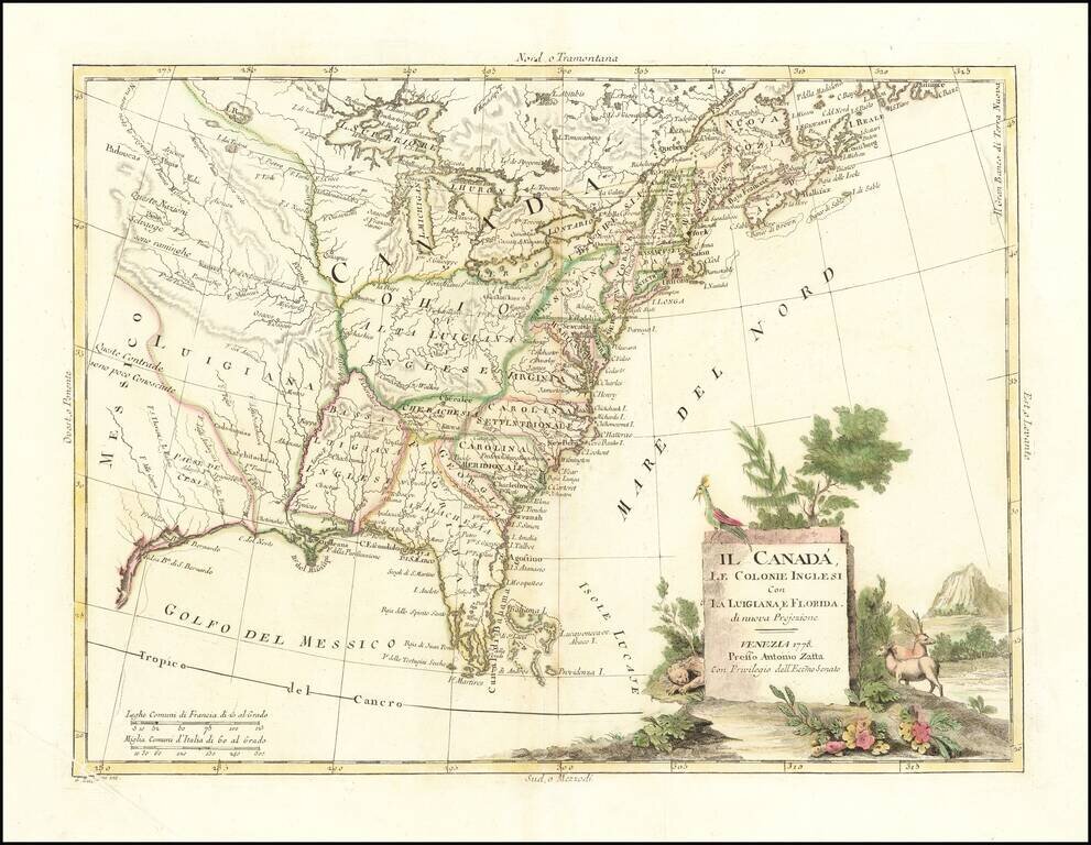[United States] Il Canada Le Colonie Inglesi Con La Luigiana E Florida di nuova Projezione . . . 1778