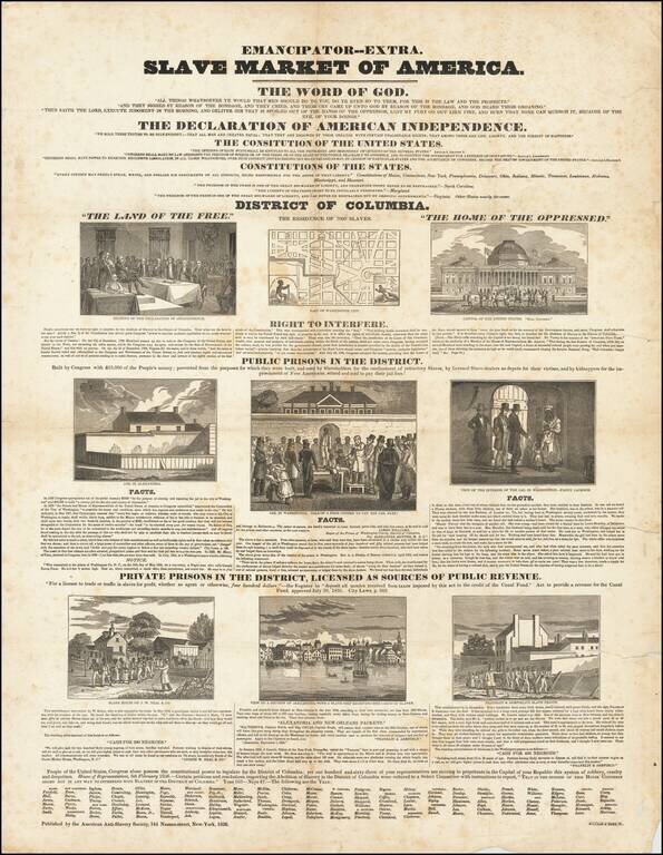 (Rare Slavery / Abolition Broadside)  Emancipator -- Extra.  Slave Market of America