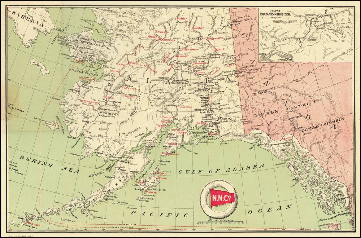 [To The Alaska Gold Fields]  Map of Fairbanks Mining District