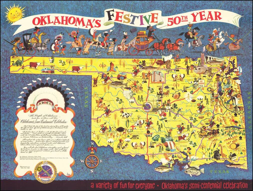 Oklahoma's Festive 50th Year -- a variety of fun for everyone -- celebrate with Oklahoma during the semi-centennial celebration