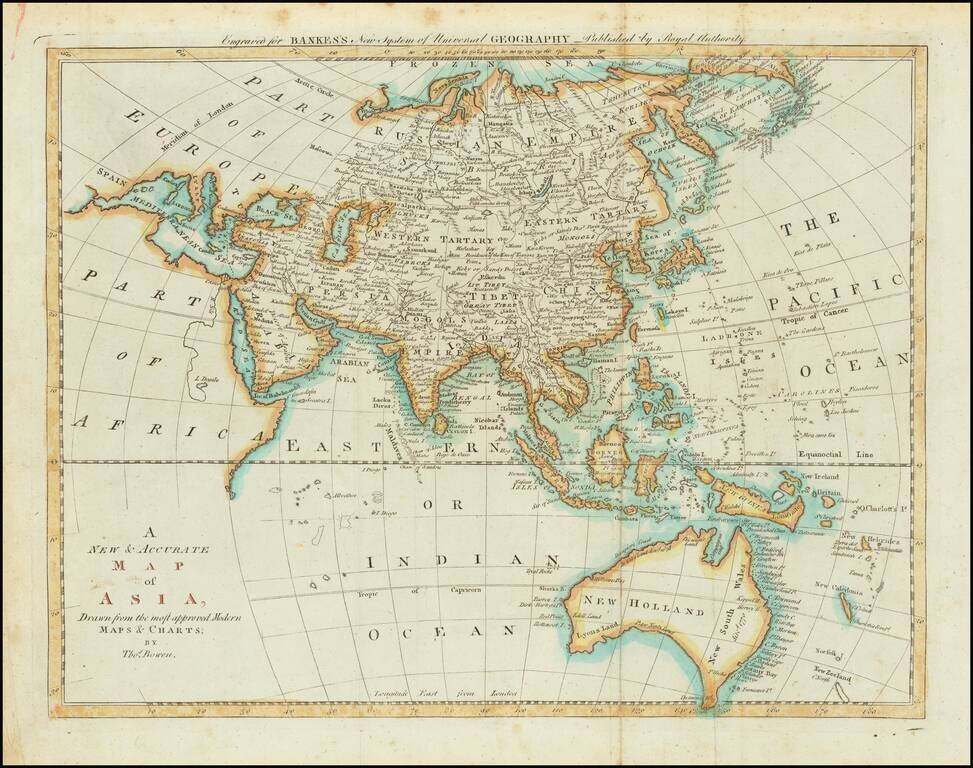 A New & Accurate Map of Asia, Drawn from the most approved Modern Maps & Charts . . . 1779 (with Australia -- names Sea of Korea)
