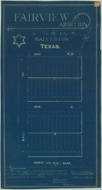 Fairview Addition To The City of Galveston Texas.