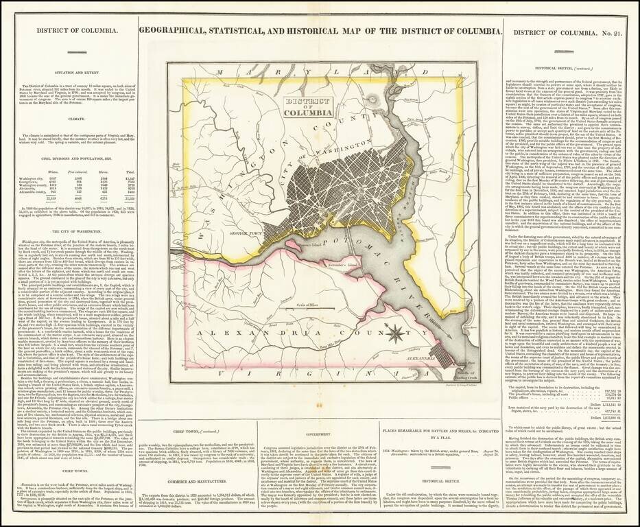 Geographical, Statistical and Historical Map of The District of Columbia