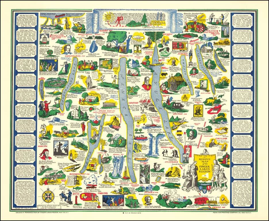 A Romance Map of the Finger Lakes Region . . .