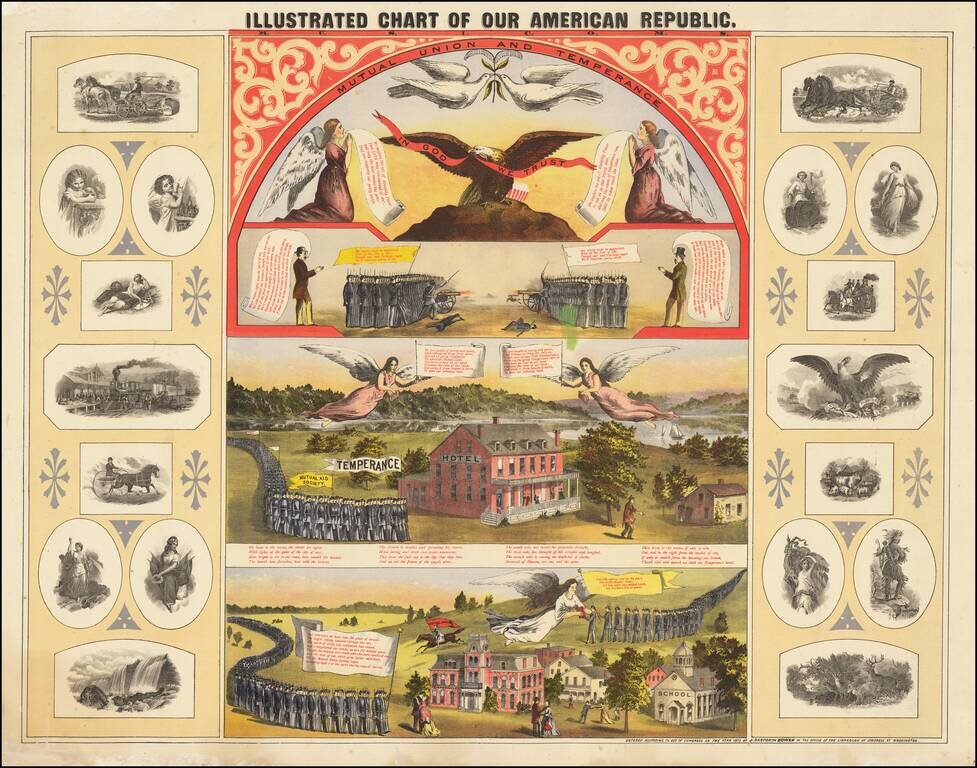 Illustrated Chart Of Our American Republic  /  Mutual Union and Temperance