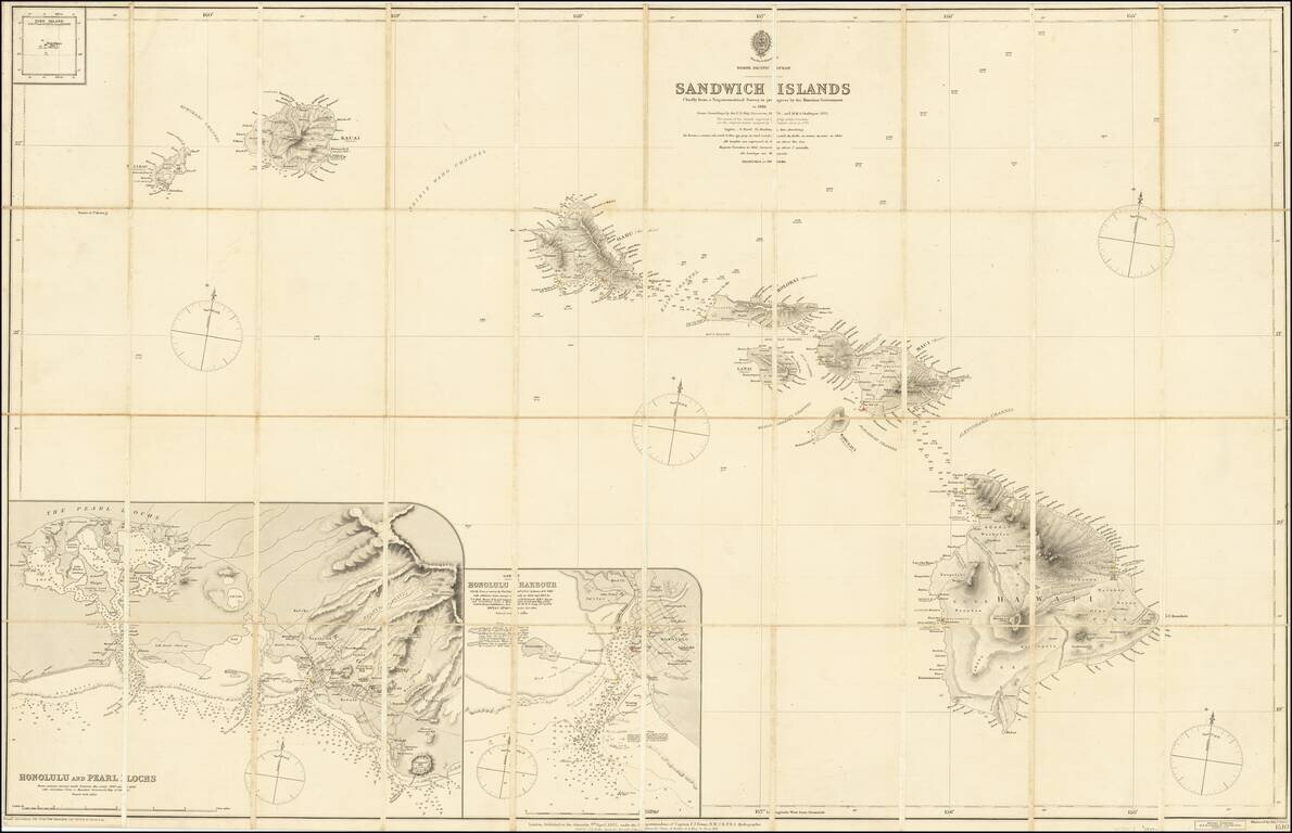 Sandwich Islands Chiefly from a Trigonometric Survey in progress by the Hawaiian Government to 1885