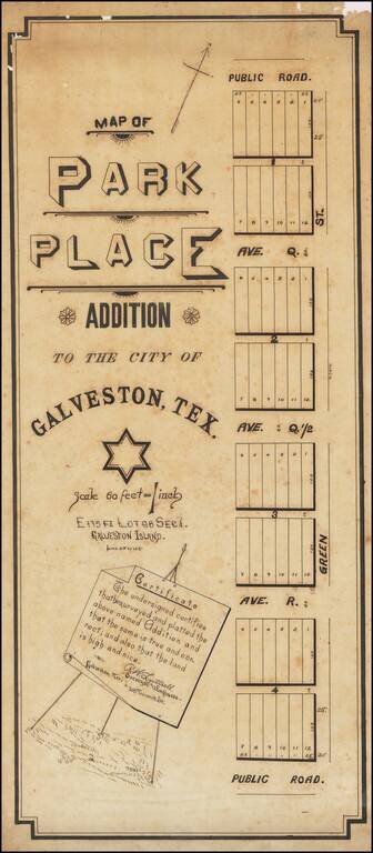 Map of Park Place Addition to the City of Galveston, Tex.