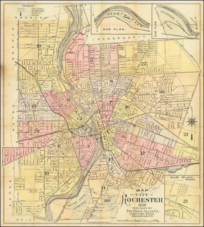 Map of the City of Rochester 1906.