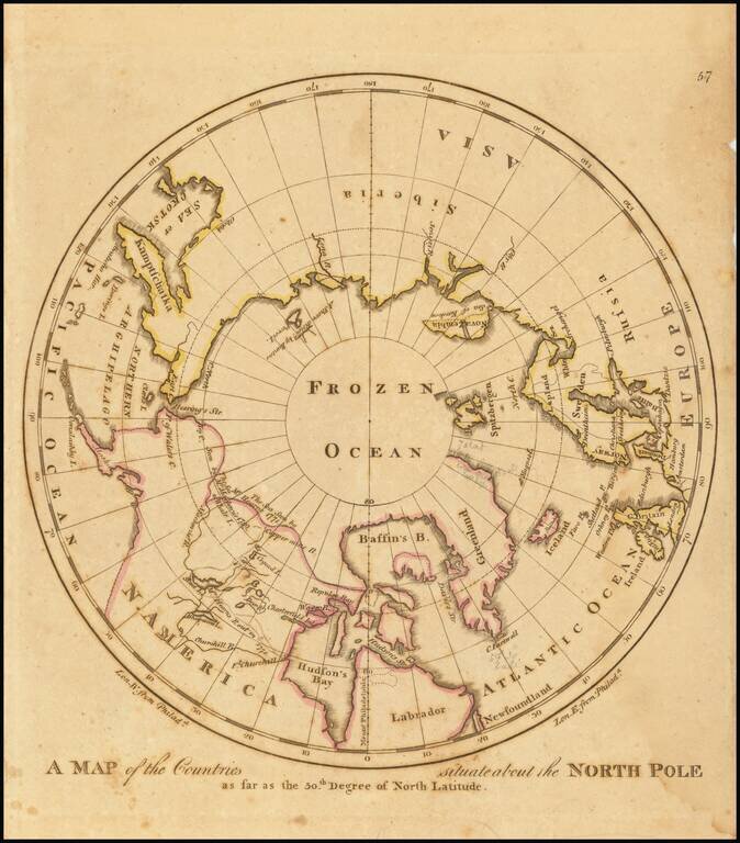 A Map of the Countries situate about the North Pole as far as the 50th Degree of North Latitude