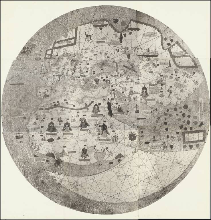 [Early Photographic Facsimile of the Catalan-Estense World Map]